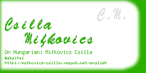 csilla mifkovics business card